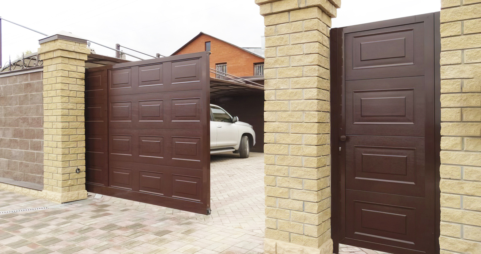 Ворота с калиткой в Елизаветинской под ключ